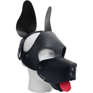 Leren Shaggy Dog Masker Mister B - Zwart