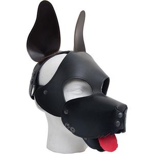 Mister B Leren Ruige Hondenmasker - Zwart Bruin