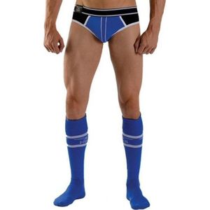 Mister B - URBAN Football Socks - Voetbalsokken met binnenzakje - blauw/zwart