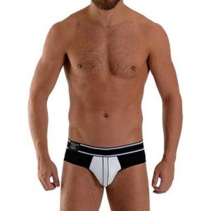 Mister B Bronx Brief Underwear with Push Up System White/Black | Ondergoed Heren | Ondergoed Mannen | Heren Ondergoed | Heren Onderbroeken | Mannen Slip | Heren Slip | Liftende Slip | Shapewear mannen