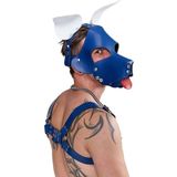 Mister b leren shaggy dog hood circuit - blauw-wit
