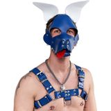 Mister b leren shaggy dog hood circuit - blauw-wit