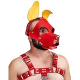 Mister b leren shaggy dog hood circuit - rood-geel