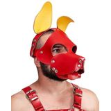 Mister b leren shaggy dog hood circuit - rood-geel