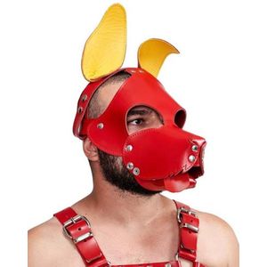 Mister b leren shaggy dog hood circuit - rood-geel