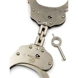 Mister B - Cuffs Double Lock with hoop - Politiehandboeien - Zilver