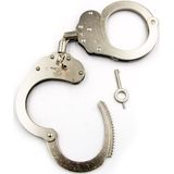 Mister B - Cuffs Double Lock with hoop - Politiehandboeien - Zilver