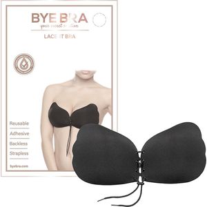 Bye Bra - Lace-it - BH - Zwart - Verstelbare Vetersluiting - Hypoallergeen