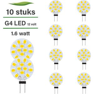 G4 LED lamp / GU4 LED - 10-pack - 12 volt - 1.6W - 2700K warm wit - 120 lumen - Vervangt 15W