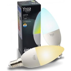 Ynoa Smart Lampen White Tones - E14 LED kaarslamp - Zigbee 3.0 - Dimbaar - CCT - Werkt met o.a. Philips Hue*, Samsung SmartThings en Amazon Echo (4e gen) - 2 Pack