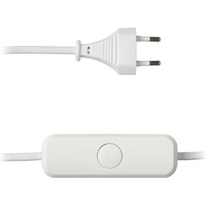 Snoerdimmer LED - Wit - 3-75W - Elektronische zekering - Met drukknop