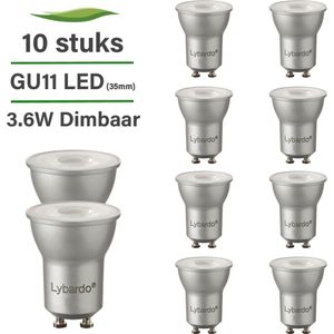 GU10 LED lamp - GU11 spot 35mm - 10-pack - 3.6W - Dimbaar - 2700K warm wit