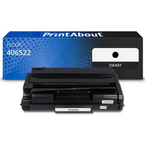 PrintAbout - Toner 406522 - Zwart - Geschikt voor Ricoh