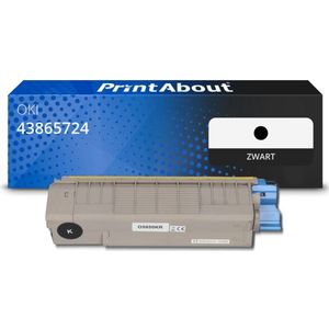 PrintAbout huismerk Toner 43865724 Zwart Geschikt voor OKI