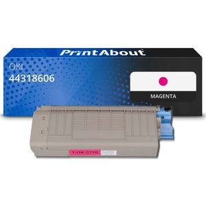 PrintAbout huismerk Toner 44318606 Magenta Geschikt voor OKI