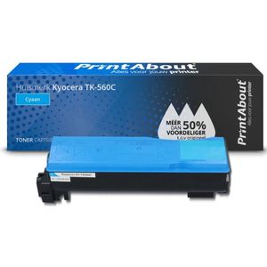 PrintAbout huismerk Toner TK-560C Cyaan Geschikt voor Kyocera