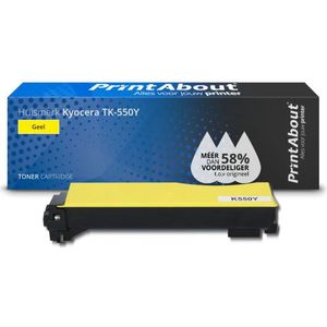 PrintAbout huismerk Toner TK-550Y Geel Geschikt voor Kyocera