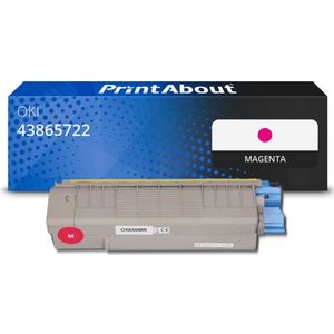 PrintAbout huismerk Toner 43865722 Magenta Geschikt voor OKI
