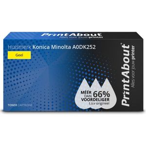 PrintAbout huismerk Toner A0DK252 Geel Geschikt voor Konica Minolta