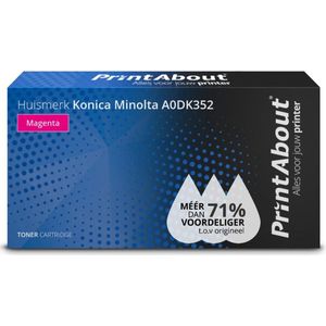 PrintAbout  Toner A0DK352 Magenta geschikt voor Konica Minolta