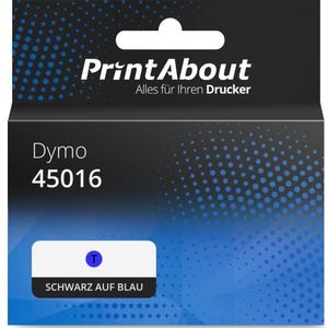PrintAbout - Dymo 45016 Tape - Zwart op Blauw - 12 mm