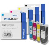 PrintAbout - Inktcartridge - Alternatief voor Canon CLI-551BK XL - 5 Kleuren - 85ml