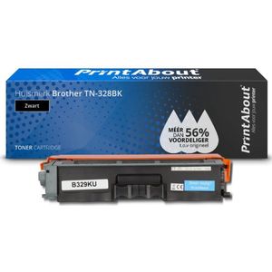 PrintAbout huismerk Toner TN-328BK Zwart Extra hoge capaciteit Geschikt voor Brother