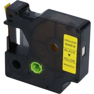 PrintAbout - Dymo 40918 Tape - Zwart op Geel - 9 mm