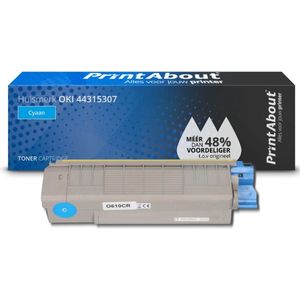 PrintAbout huismerk Toner 44315307 Cyaan Geschikt voor OKI