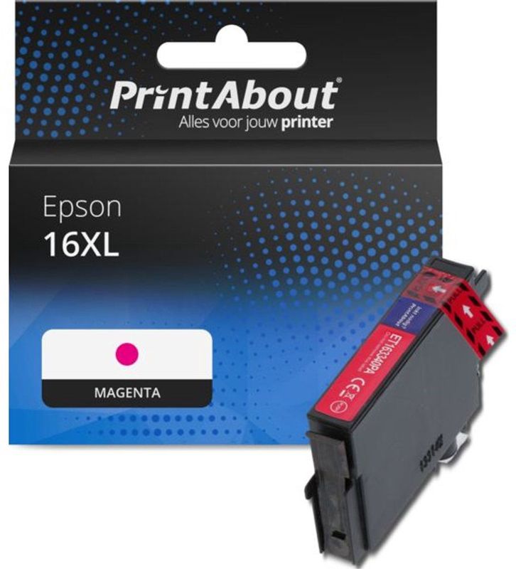 PrintAbout - Inktcartridge 16XL - Magenta - Hoge Capaciteit - Geschikt voor Epson
