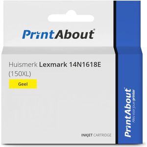 PrintAbout huismerk Inktcartridge 14N1618E (150XL) Geel Hoge capaciteit Geschikt voor Lexmark