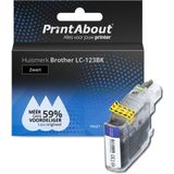 PrintAbout huismerk Inktcartridge LC-123BK Zwart Geschikt voor Brother