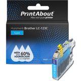 PrintAbout  Inktcartridge LC-123C Cyaan geschikt voor Brother