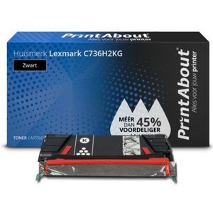 PrintAbout  Toner C736H2KG Zwart Hoge capaciteit geschikt voor Lexmark