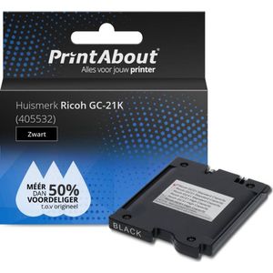 PrintAbout huismerk Inktcartridge GC-21K (405532) Zwart Geschikt voor Ricoh
