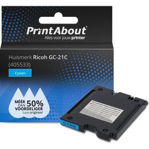 PrintAbout huismerk Inktcartridge GC-21C (405533) Cyaan geschikt voor Ricoh