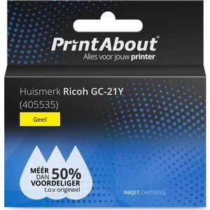PrintAbout huismerk Inktcartridge GC-21Y (405535) Geel Geschikt voor Ricoh