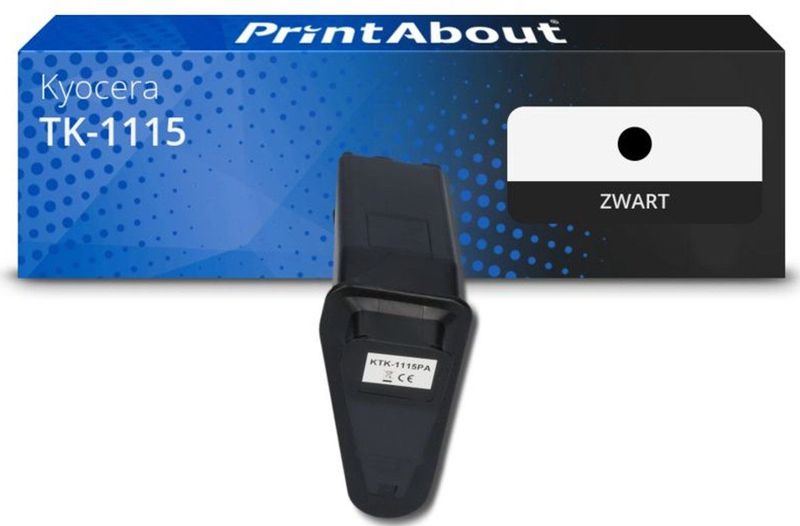 PrintAbout - Kyocera TK-1115 - Toner - Zwart - Huismerk