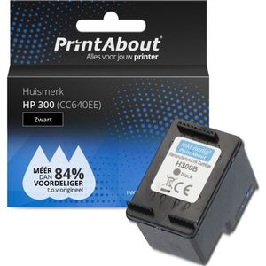 PrintAbout  Inktcartridge 300 (CC640EE) Zwart geschikt voor HP