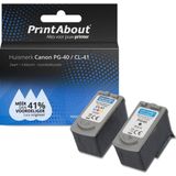 PrintAbout - Inktcartridge / Alternatief voor de Canon PG-40 / Zwart + 3 Kleuren