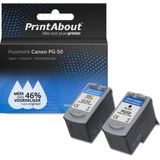 PrintAbout huismerk Inktcartridge PG-50 Zwart + 3 kleuren Multipack Geschikt voor Canon
