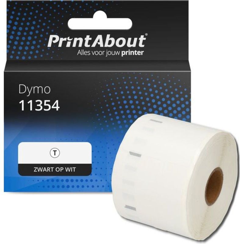 PrintAbout huismerk Etiket 11354 (S0722540) Zwart op wit (57 mm x 32 mm) geschikt voor Dymo