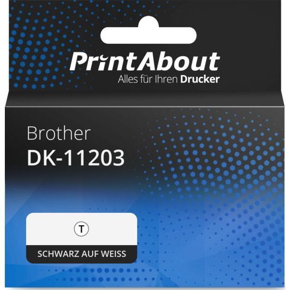 PrintAbout huismerk Etiket DK-11203 Zwart op wit (17 mm x 87 mm) 5 rollen Geschikt voor Brother