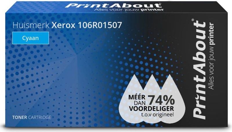 PrintAbout huismerk Toner 106R01507 Cyaan Geschikt voor Xerox