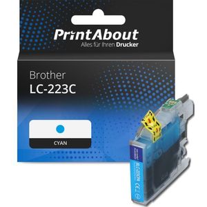 PrintAbout huismerk Inktcartridge LC-223C Cyaan geschikt voor Brother