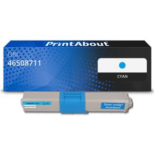 PrintAbout huismerk Toner 46508711 Cyaan Geschikt voor OKI