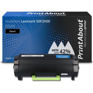PrintAbout  Toner 50F2X00 (502X) Zwart Hoge capaciteit geschikt voor Lexmark