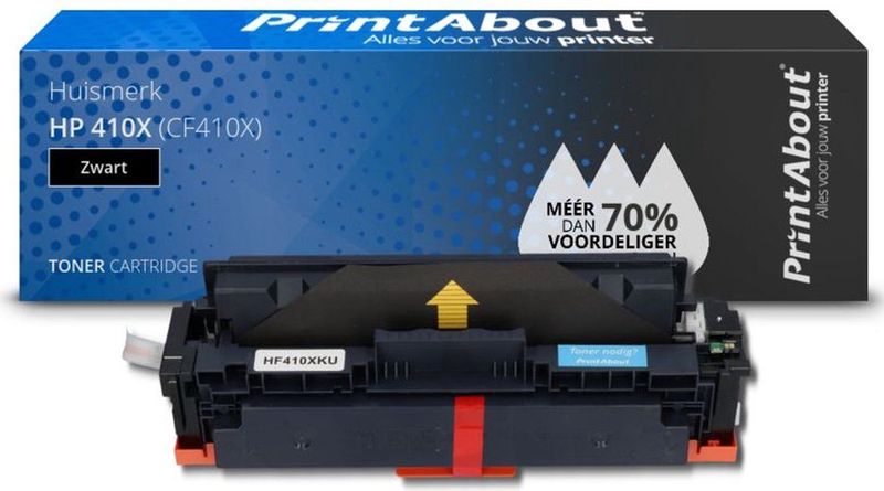 PrintAbout huismerk Toner 410X (CF410X) Zwart Hoge capaciteit Geschikt voor HP