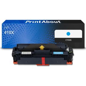 PrintAbout huismerk Toner 410X (CF411X) Cyaan Hoge capaciteit Geschikt voor HP