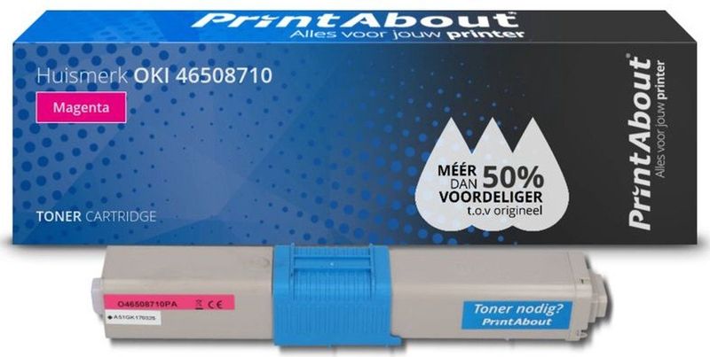 PrintAbout huismerk Toner 46508710 Magenta Geschikt voor OKI